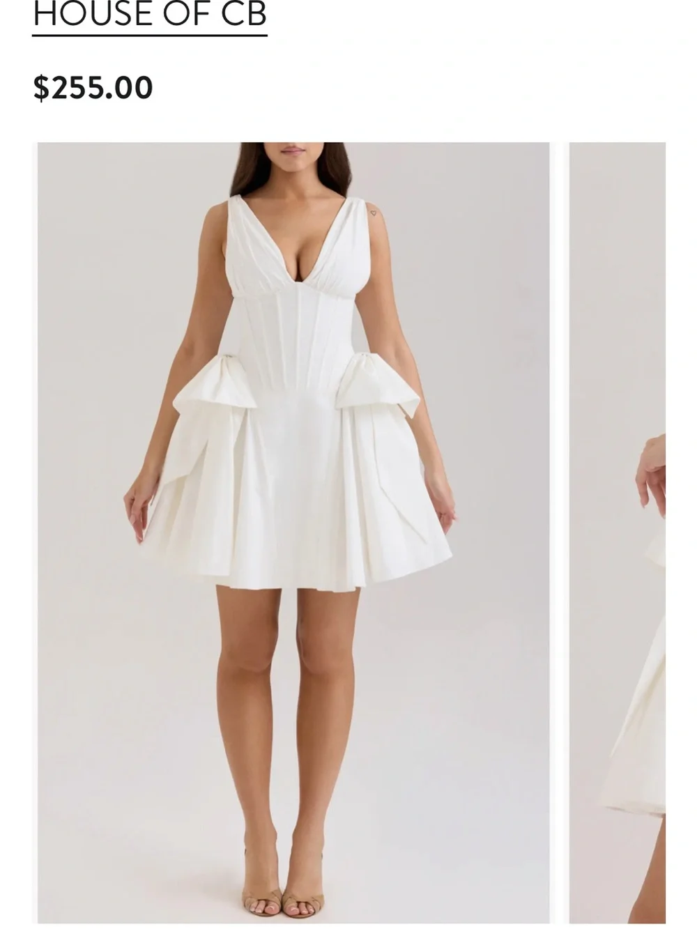 House of CB Amalia Twin Bow Cotton Minidress - Picture 1 of 3